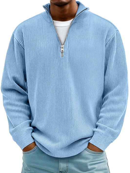 Henry | Marc Ribbed Ribbed Quarter-zip