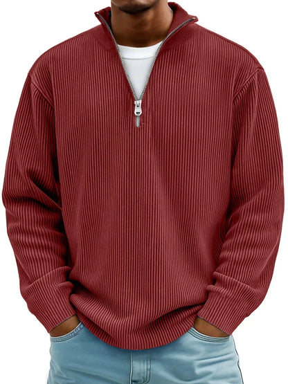 Henry | Marc Ribbed Ribbed Quarter-zip