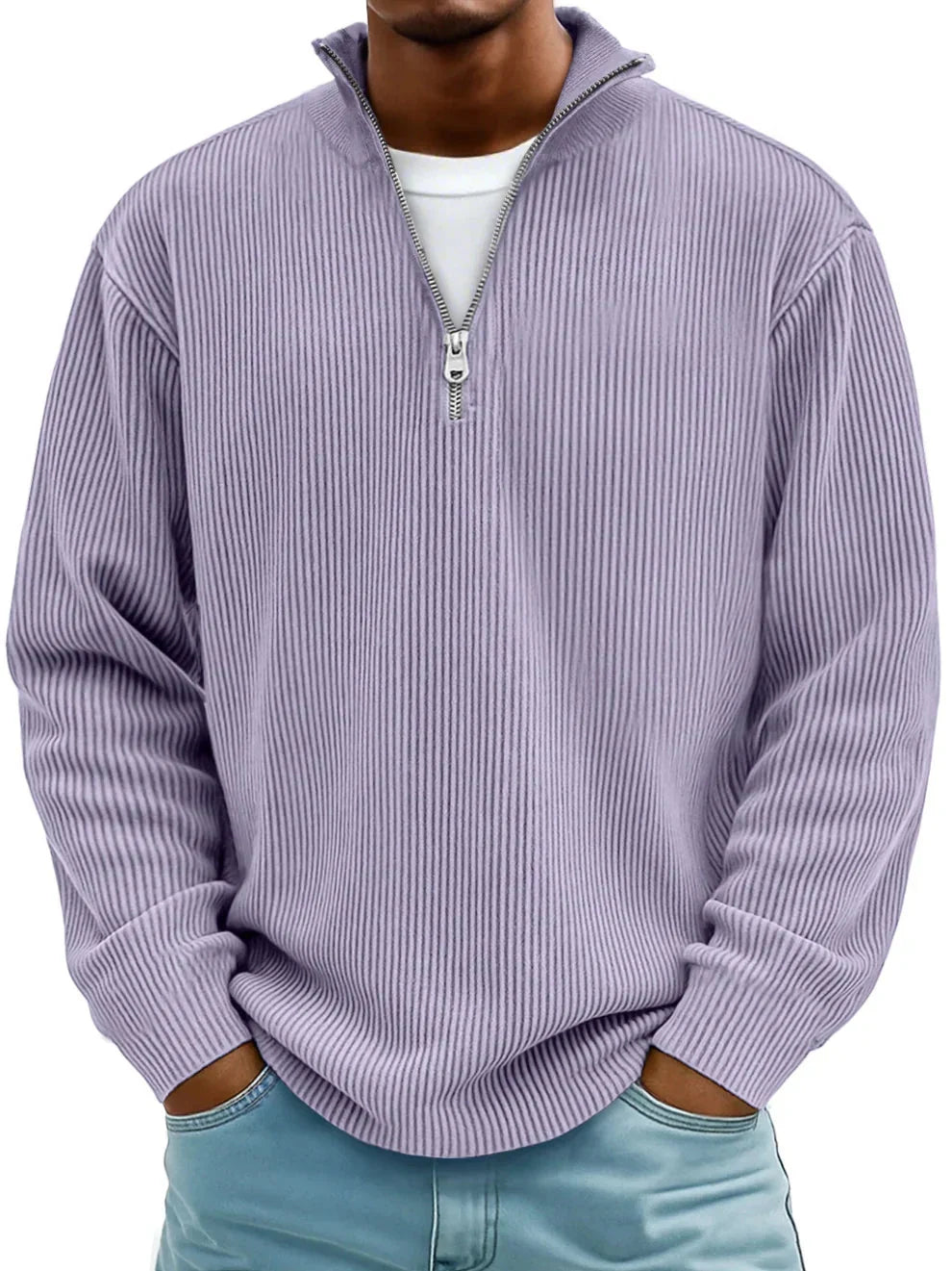 Henry | Marc Ribbed Ribbed Quarter-zip