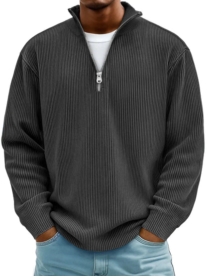 Henry | Marc Ribbed Ribbed Quarter-zip