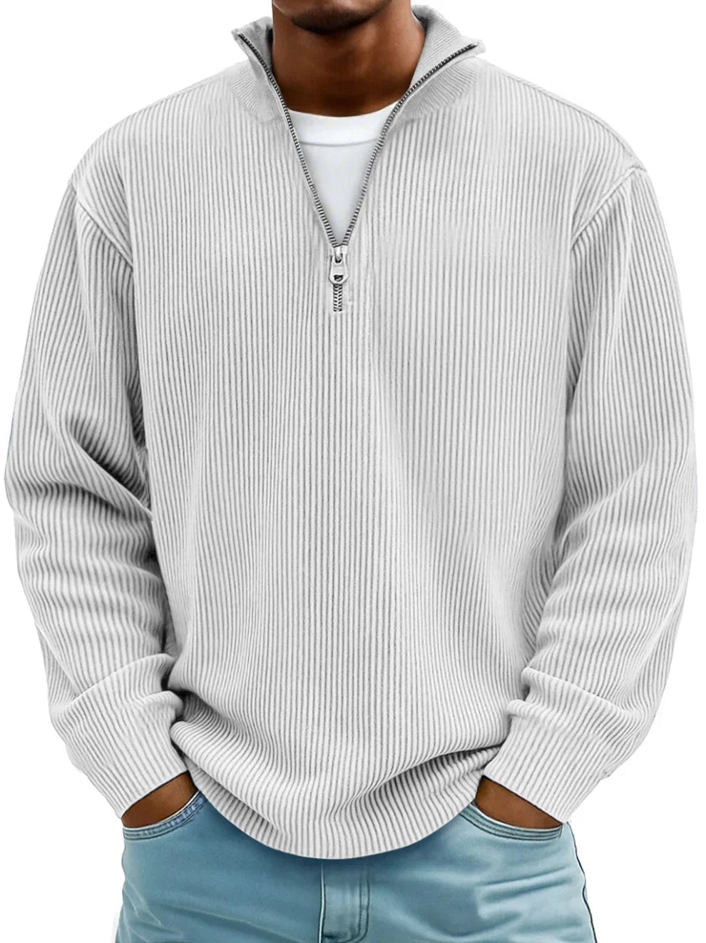 Henry | Marc Ribbed Ribbed Quarter-zip