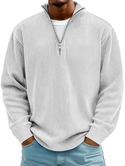 Henry | Marc Ribbed Ribbed Quarter-zip