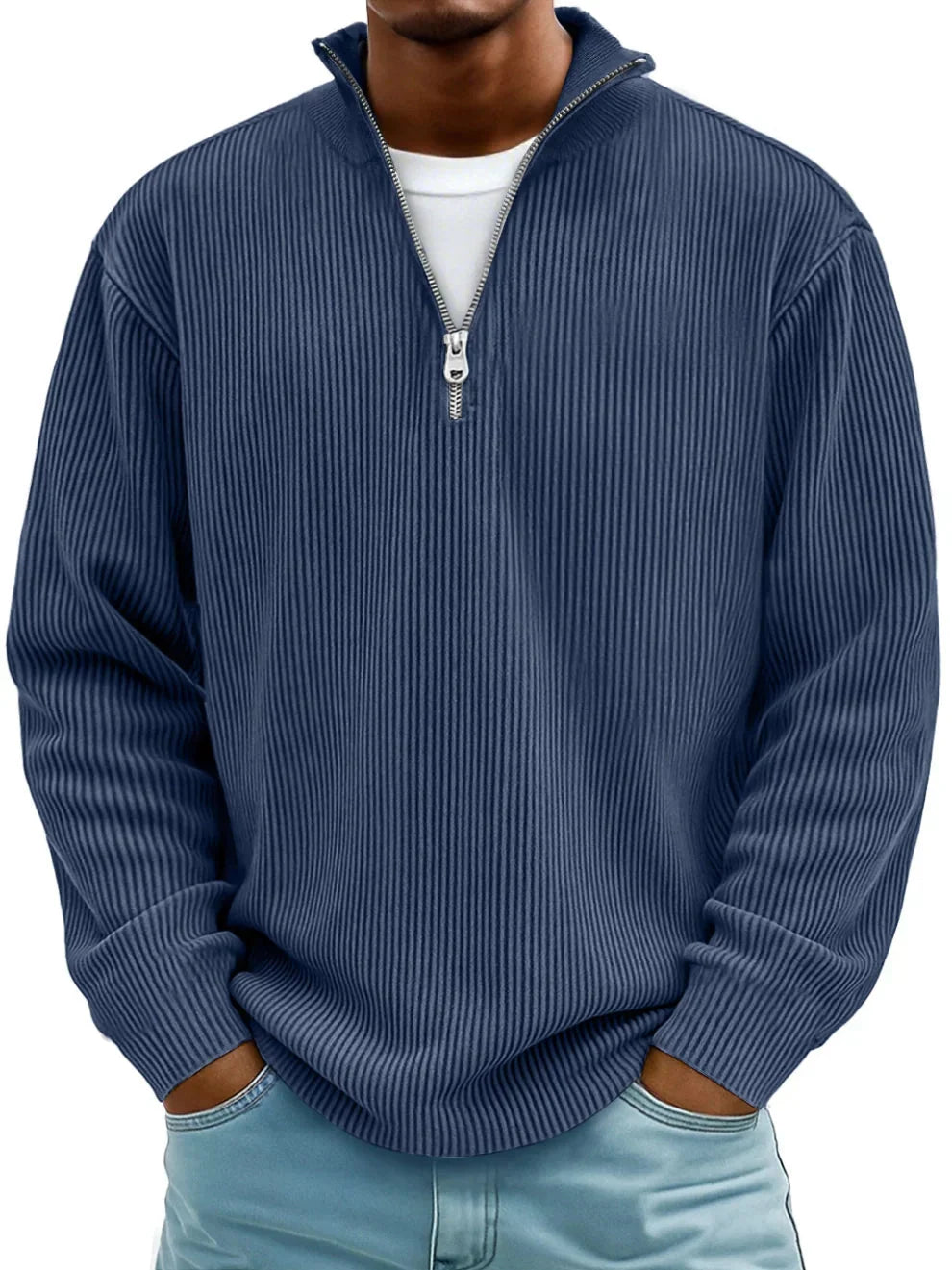 Henry | Marc Ribbed Ribbed Quarter-zip