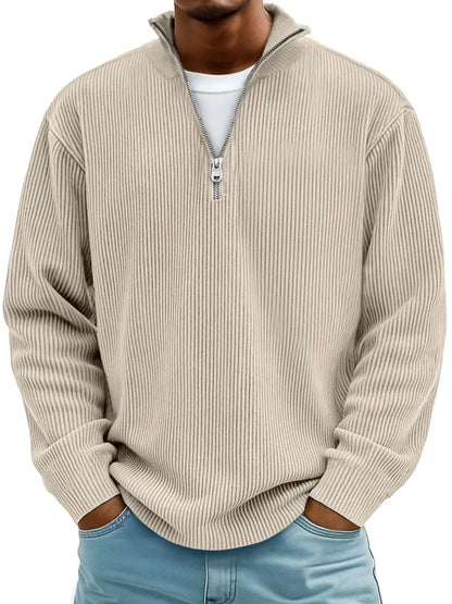 Henry | Marc Ribbed Ribbed Quarter-zip