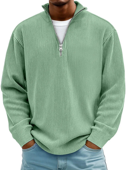 Henry | Marc Ribbed Ribbed Quarter-zip