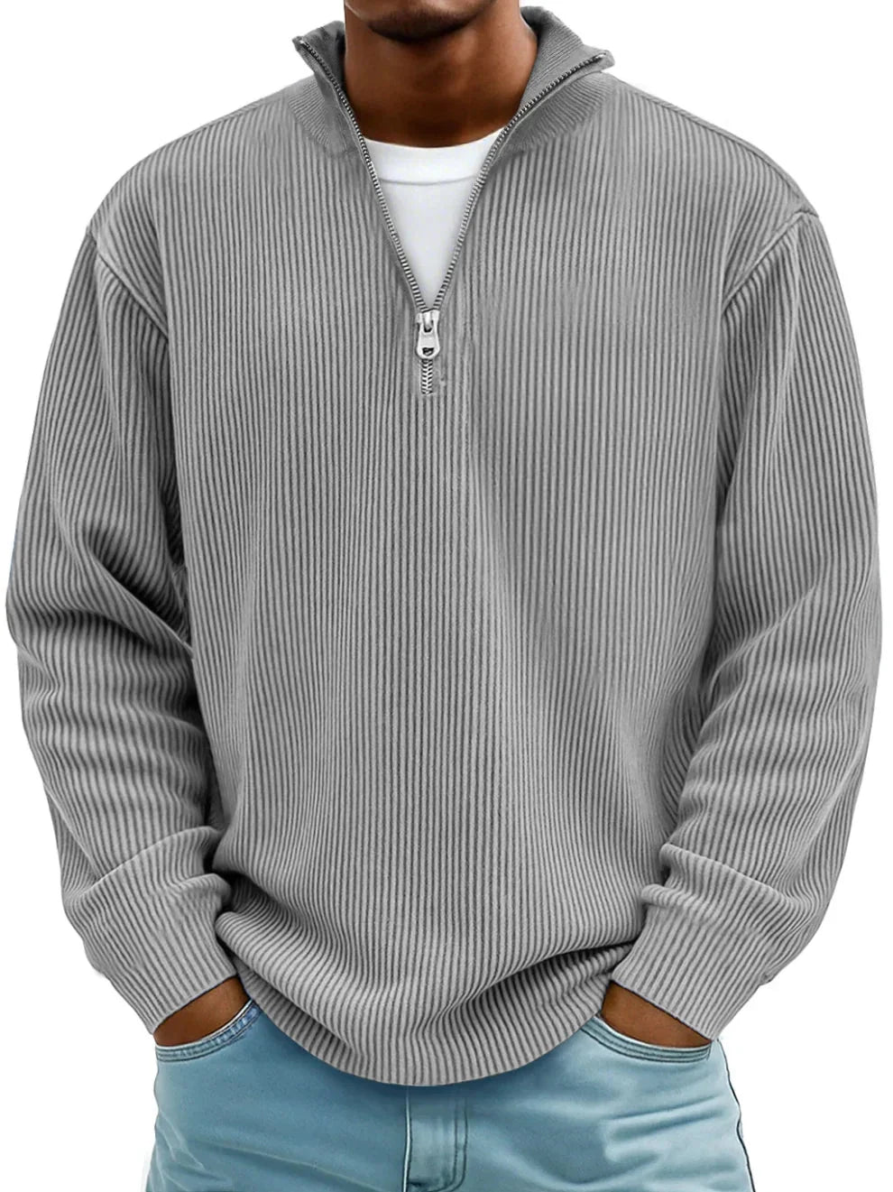 Henry | Marc Ribbed Ribbed Quarter-zip