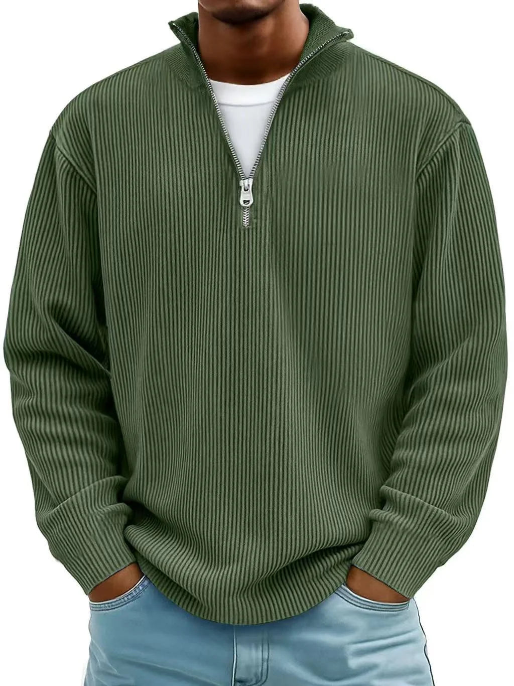 Henry | Marc Ribbed Ribbed Quarter-zip