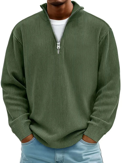 Henry | Marc Ribbed Ribbed Quarter-zip
