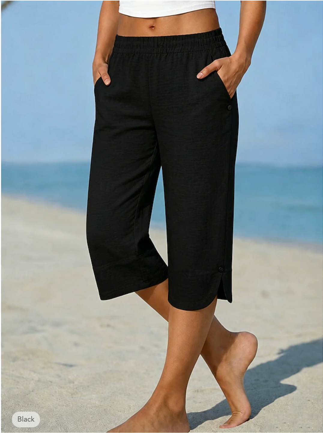Valmont | Premium Linen Capri Trousers