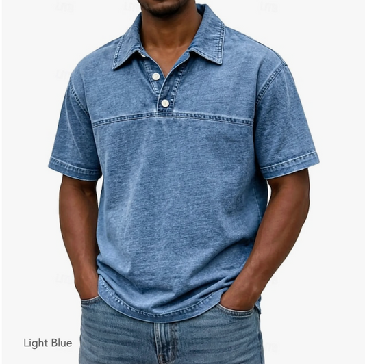 Valmont | Washed Denim Premium Polo Shirt