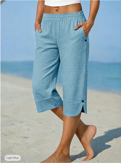 Valmont | Premium Linen Capri Trousers
