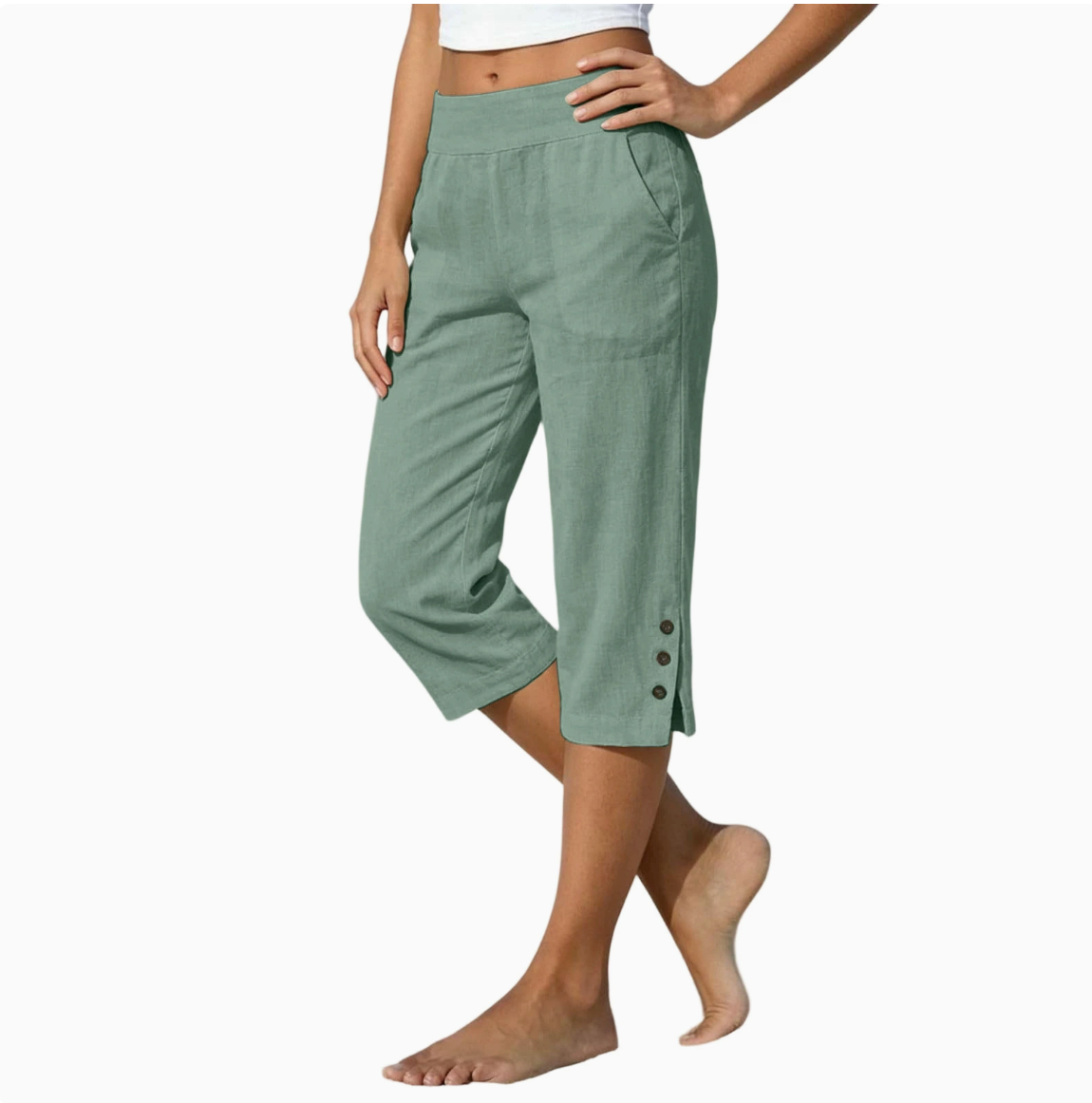 Valmont | Premium Linen Capri Trousers