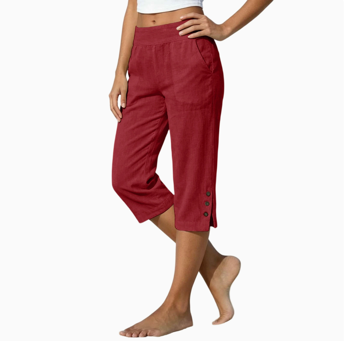 Valmont | Premium Linen Capri Trousers