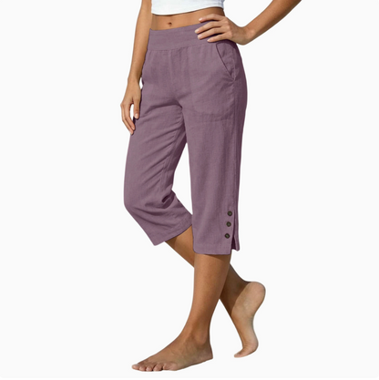 Valmont | Premium Linen Capri Trousers