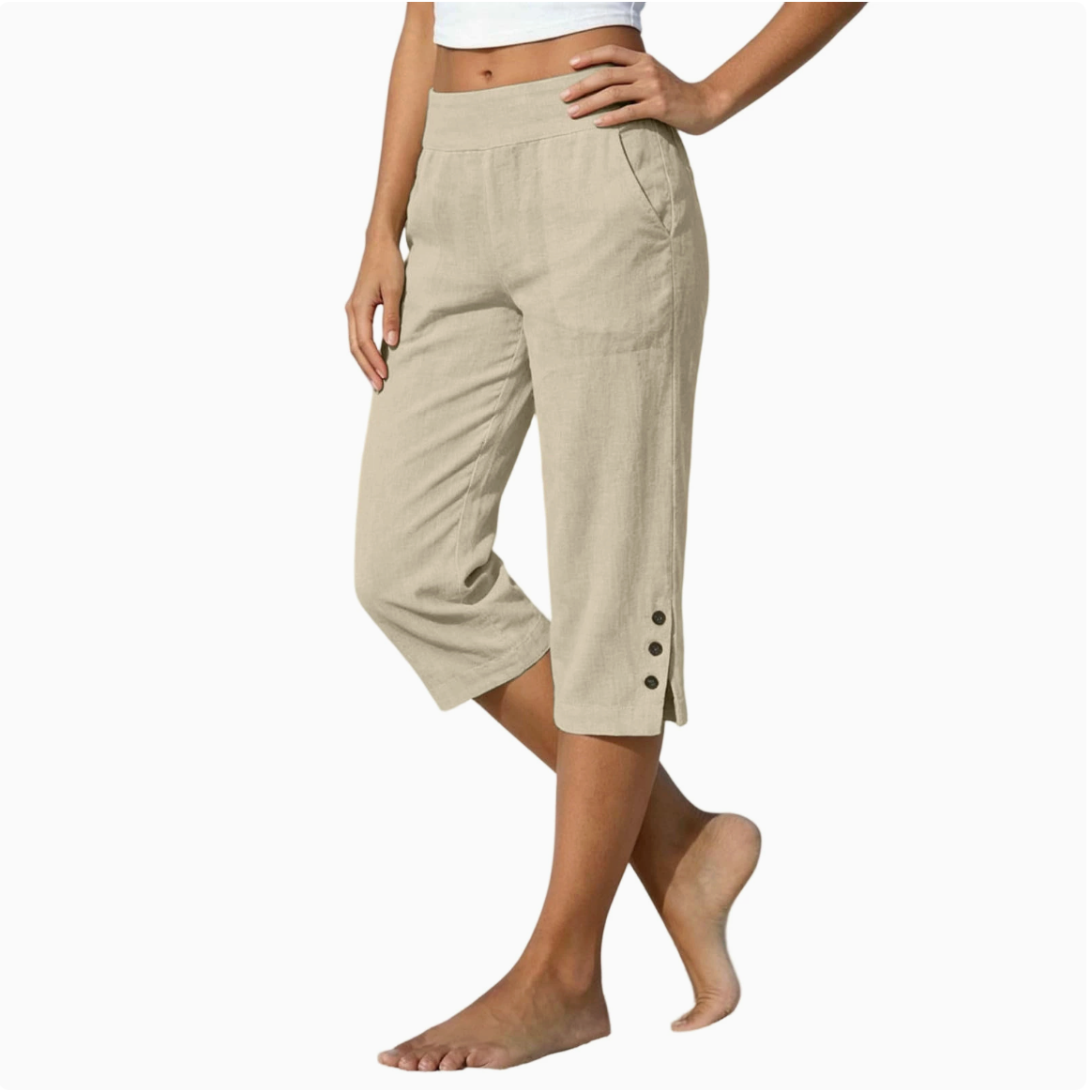 Valmont | Premium Linen Capri Trousers