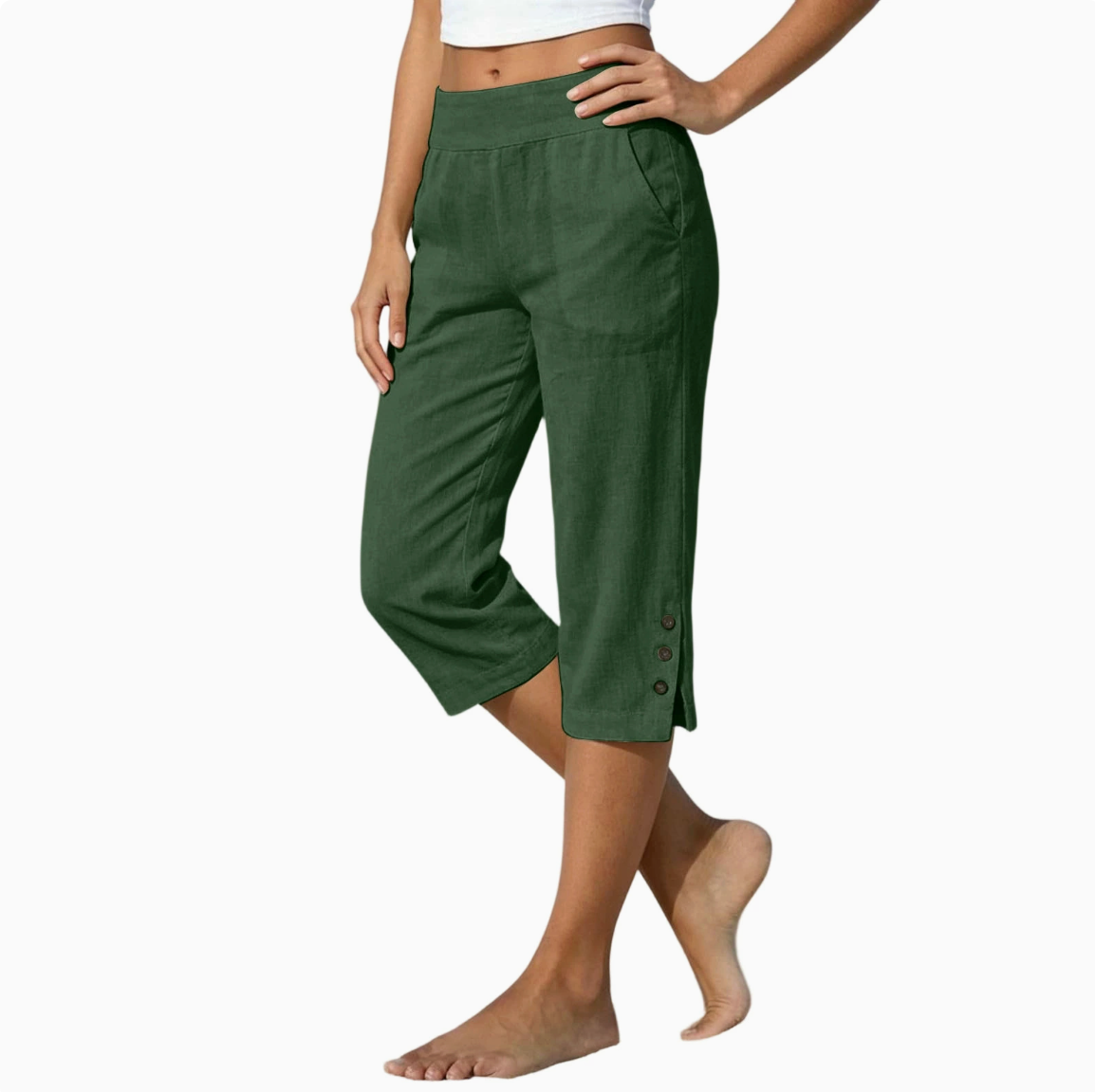 Valmont | Premium Linen Capri Trousers